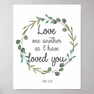 Poster La Bible Verse L'Amour L'Un L'Autre Comme Je Vous 