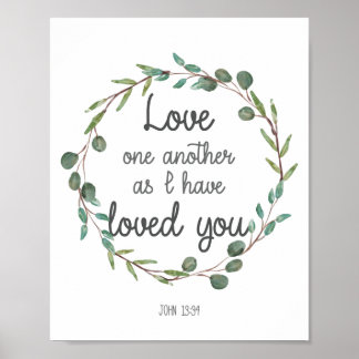 Poster La Bible Verse L'Amour L'Un L'Autre Comme Je Vous