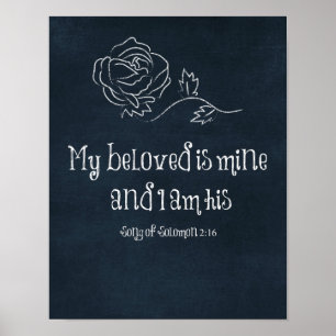 Poster La Bible Verse : Mon bien-aimé est le mien et je s