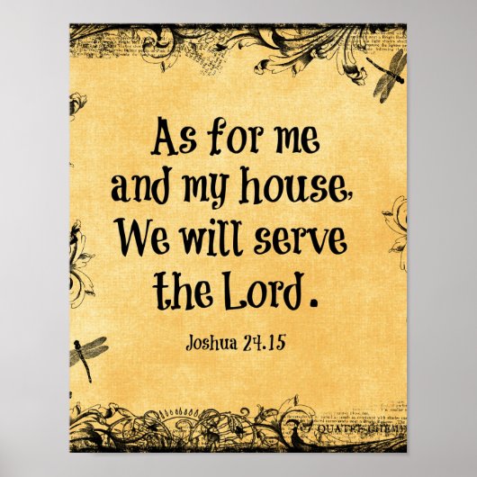 Poster La Bible Verse : Quant à moi et à ma maison, (Devant)