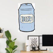 Poster La bière peut illustrer Retro Design de l'amateur  (Bureau à domicile)