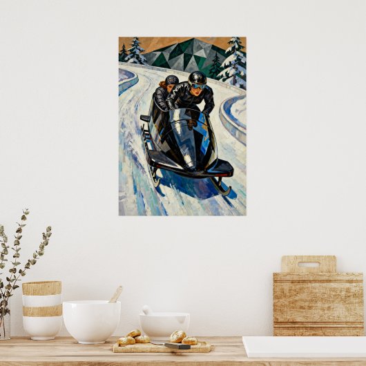 Poster LA BOBEUSE (Le Bobsledder) V2 (Cuisine)