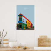 Poster La Boca, Argentine Travel Artwork (Cuisine)