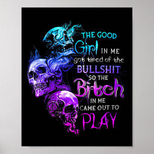 Poster La Bonne Fille En Moi En A Marre Du Crâne De Taure