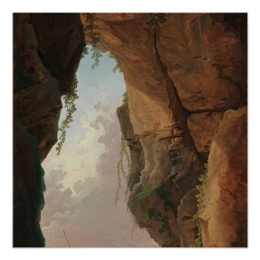 Poster La bouche d'une grotte (1784) Hubert Robert (Devant)