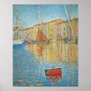 Poster La Bouée Rouge par Paul Signac, Pointillisme Vinta
