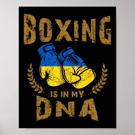 Poster La boxe est dans mon ADN Gants de boxe avec drapea (Devant)