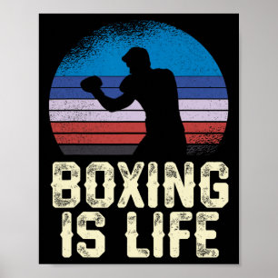 Poster La boxe est la Vintage vie Sunset Silhouette