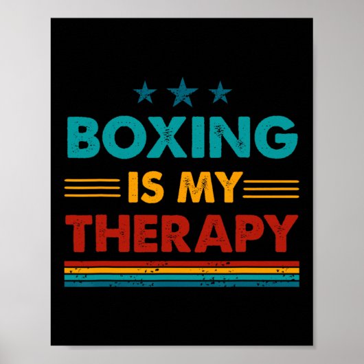 Poster La boxe est ma thérapie drôle Boxe (Devant)