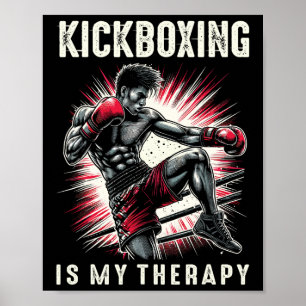 Poster La boxe thaïlandaise est ma thérapie drôle arts ma