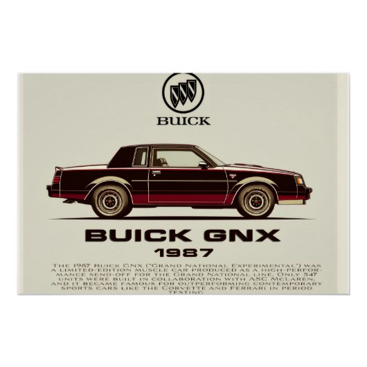 Poster La Buick GNX 1987 (Devant)