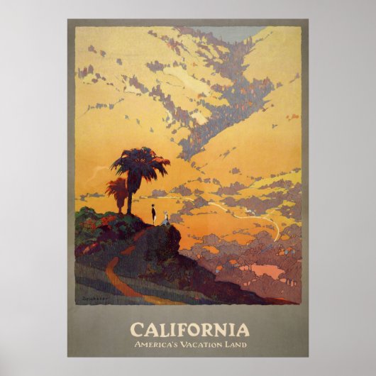 Poster La Californie Amérique de vacances (Devant)