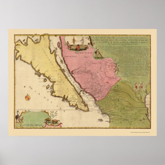 Poster La Californie comme île par N. de Fer 1720 (Devant)