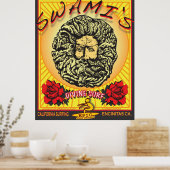 POSTER LA CALIFORNIE DE SURF ENCINITAS DE LA SWAMI (Cuisine)