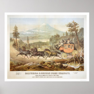 Poster La Californie et l'Orégon Stage Company