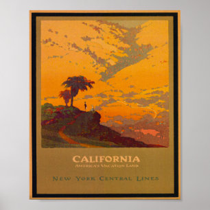 Poster La Californie, le territoire de vacances des Etats