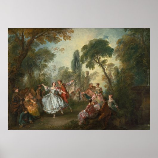 Poster La Camargo Dancing - Nicolas Lancret Fine Art (Devant)
