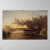 Poster La Camargue, Coucher De Soleil - Félix Ziem (Devant)