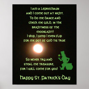 POSTER LA CARTE DE LA CHANSON LEPRECHAUN