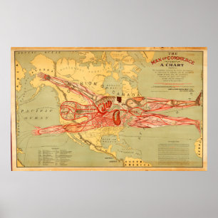 Poster La carte de l'homme du commerce des États-Unis (1