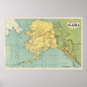 Poster La carte de McNally de couche-point de l'Alaska