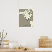 Poster La carte de migration de la Paruline Wilson - Mini (Cuisine)