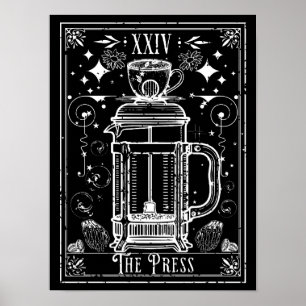 Poster La carte de tarot de café à la presse française
