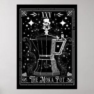 Poster La carte de tarot de la cafetière Moka