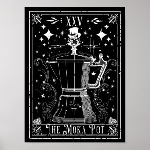 Poster La carte de tarot de la cafetière Moka