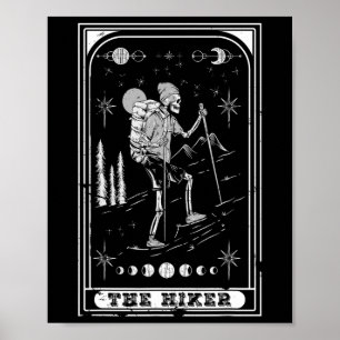 Poster La carte de tarot de squelette gothique randonnée 