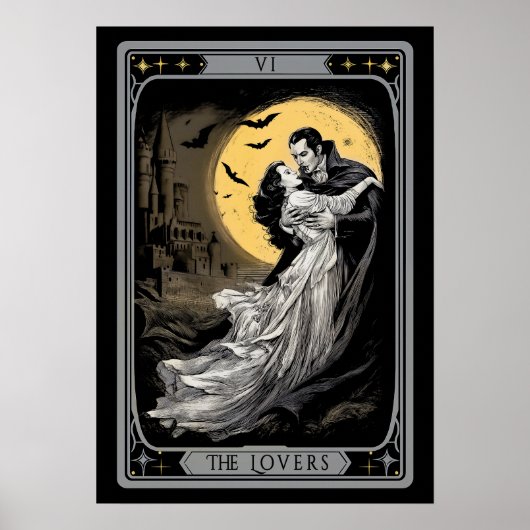 Poster La Carte de Tarot des Amants – Dracula Vampire Got (Devant)