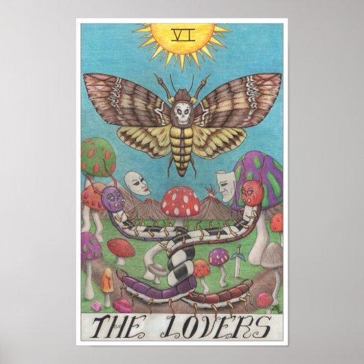 Poster La carte de tarot des Amoureux (Devant)