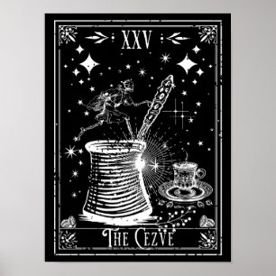 Poster La carte de tarot du café turc Cezve