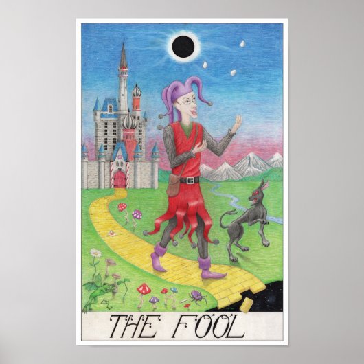 Poster La carte de tarot du Fou (Devant)