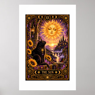 Poster La carte de tarot du Soleil Tapisserie gothique au