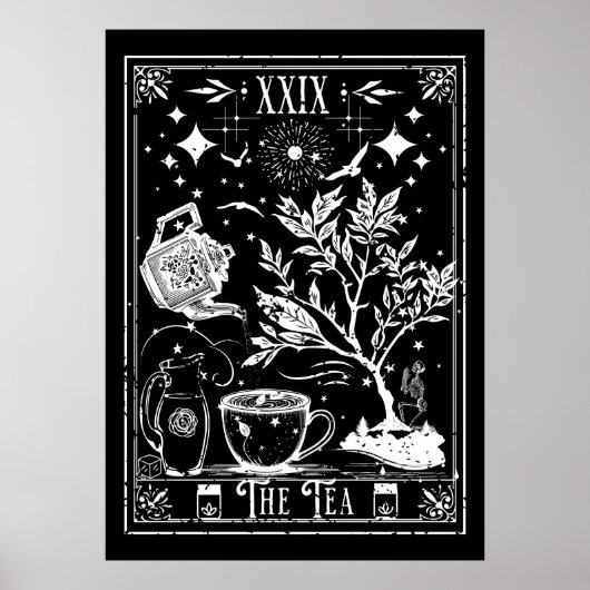 Poster La carte de tarot du thé (Devant)