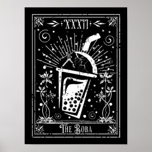 Poster La carte de tarot du thé Boba