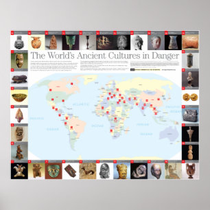 Poster La carte des cultures anciennes en danger dans le