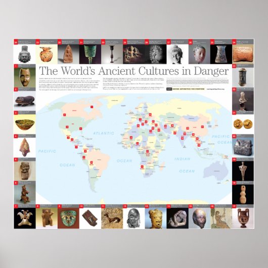Poster La carte des cultures anciennes en danger dans le (Devant)