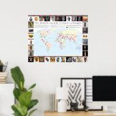 Poster La carte des cultures anciennes en danger dans le  (Bureau à domicile)