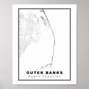 Poster La carte des Outer Banks