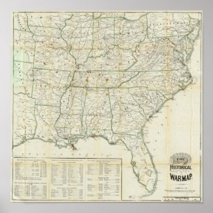 Poster La carte historique de la guerre