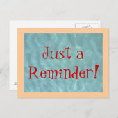 Poster la carte juste un rappel! (Devant / Derrière)