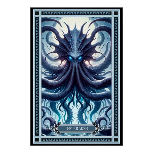 Poster La carte Kraken Tarot (Devant)