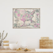 Poster La carte militaire américaine de Johnson (Cuisine)