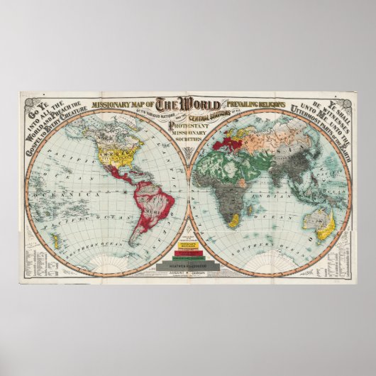 Poster La carte missionnaire du monde (1902) (Devant)