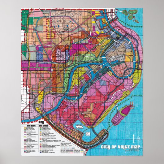 Poster La carte officielle de la ville de Voltz (Devant)