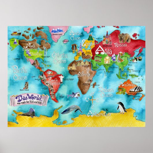 Poster La carte pour enfants de Marley Ungaro "This WORLD (Devant)
