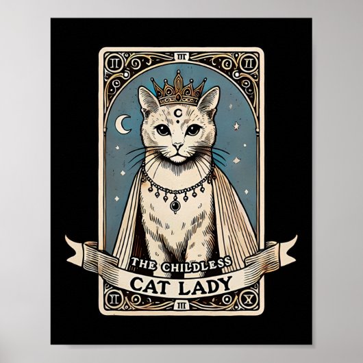 Poster La carte Tarot Dames Chat Enfant (Devant)