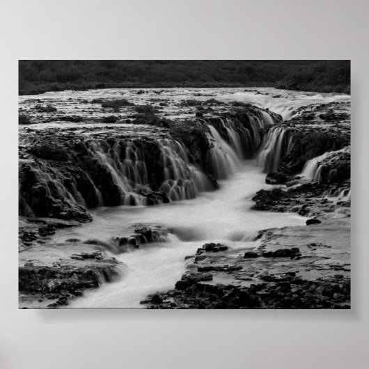 Poster La cascade Bruararfoss en Islande (Devant)